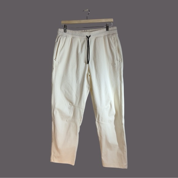 Fabletics Club Cord Pant Short Inseam, Zippered Pockets Ivory Corduroy Size S - Picture 1 of 8